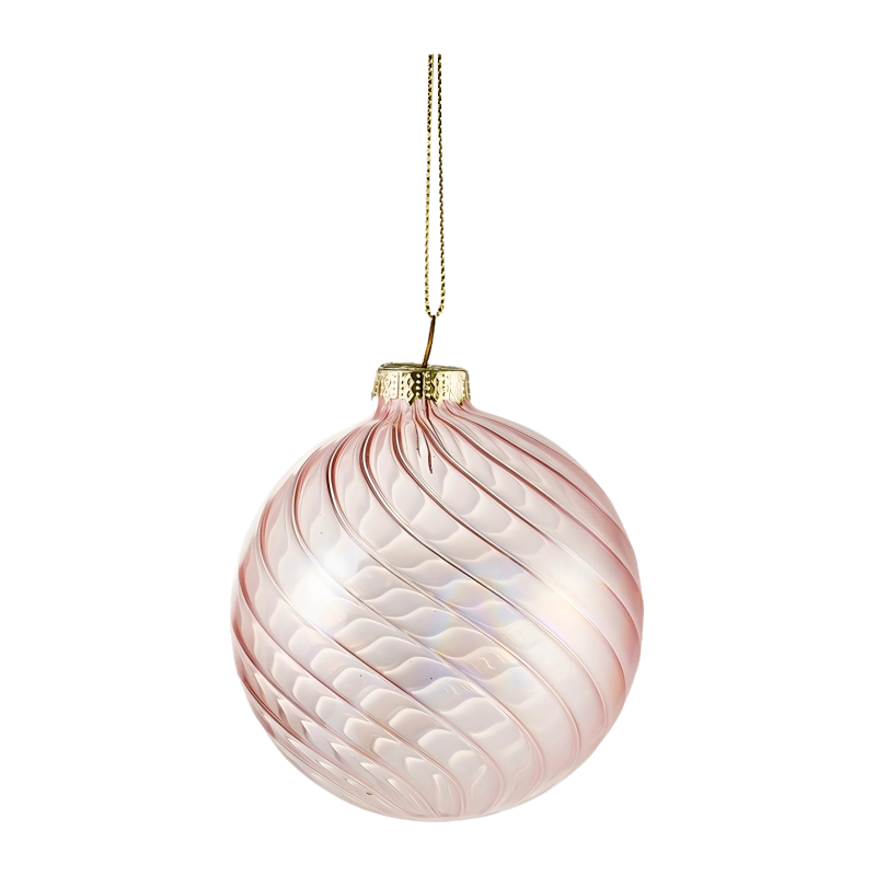 Bola Pernak-pernik Kaca Natal Warna-warni Swirl 8cm