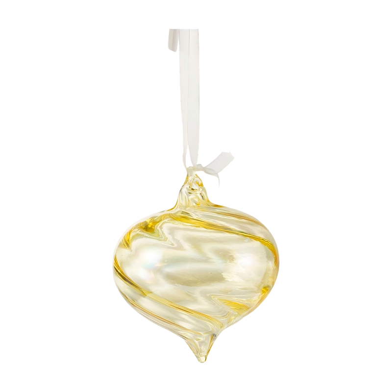 Bola Pernak-pernik Kaca Natal Warna-warni Swirl 8cm