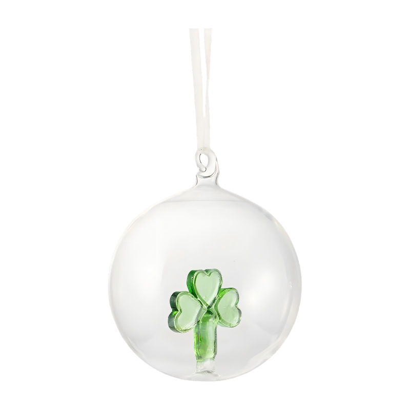Set Ornamen Kaca Natal Buatan Tangan 8cm