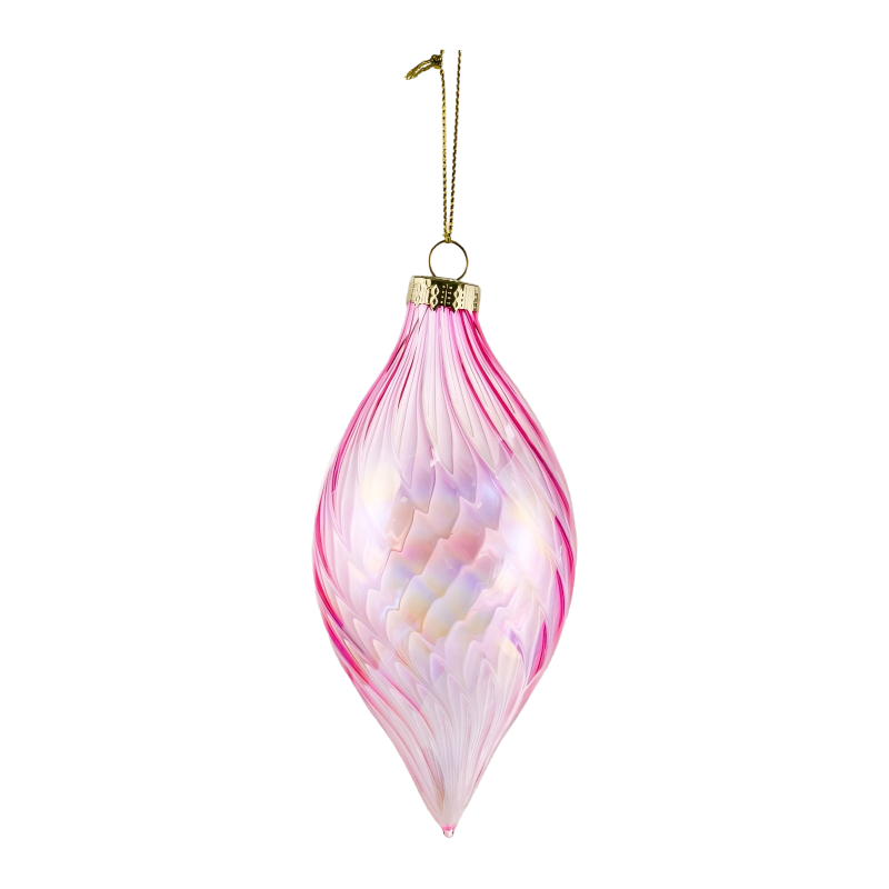 Bola Pernak-pernik Kaca Natal Warna-warni Swirl 8cm