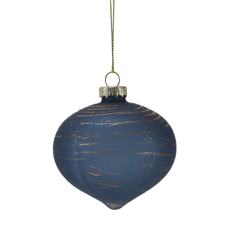 Ornamen Bola Kaca Natal Garis Morandi 8Cm (Tunggal/Set Isi 3)