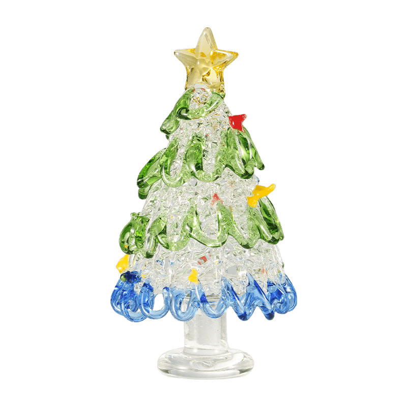 Ornamen Desktop Pohon Natal Kaca Buatan Tangan