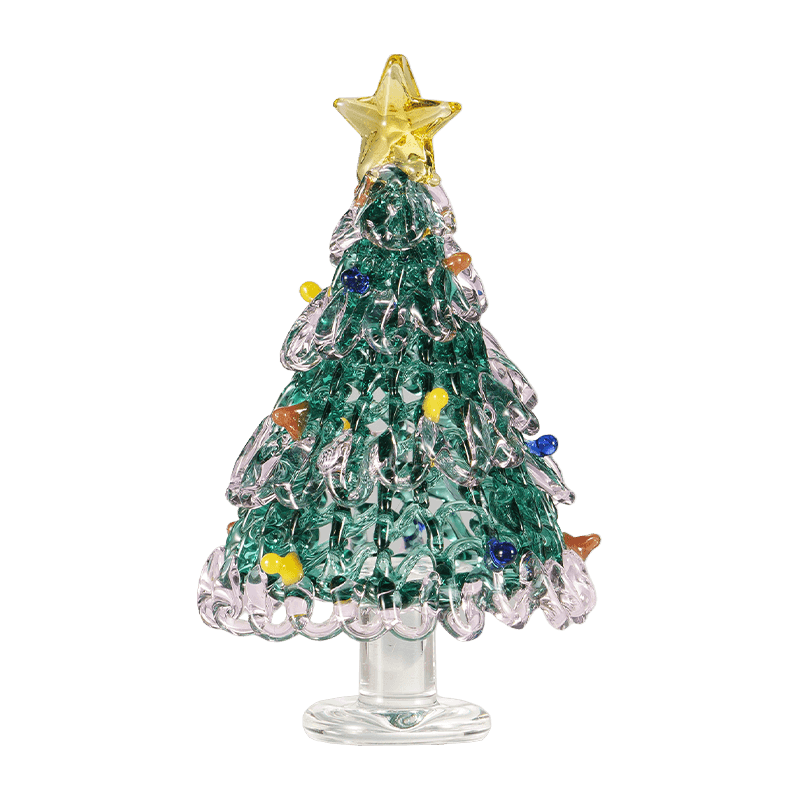 Ornamen Dekorasi Pohon Natal Kaca Buatan Tangan