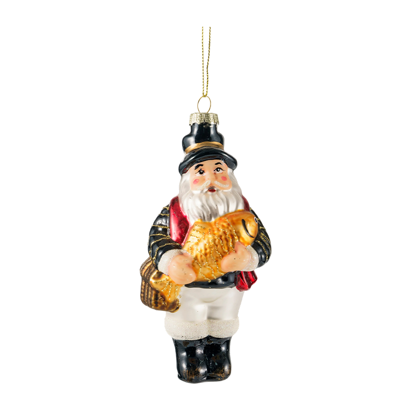 Ornamen Natal Kaca Tiup yang Dilukis dengan Tangan