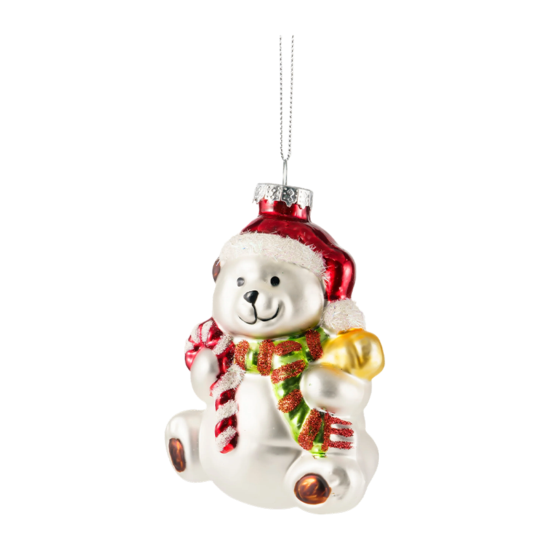 Ornamen Karakter Natal Kaca Tiup yang Dilukis dengan Tangan