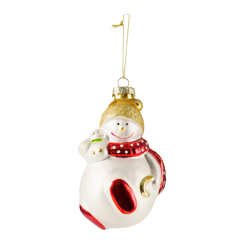 Ornamen Karakter Natal Kaca Tiup yang Dilukis dengan Tangan