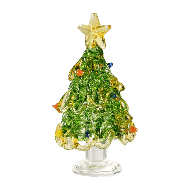 Ornamen Dekorasi Pohon Natal Kaca Buatan Tangan