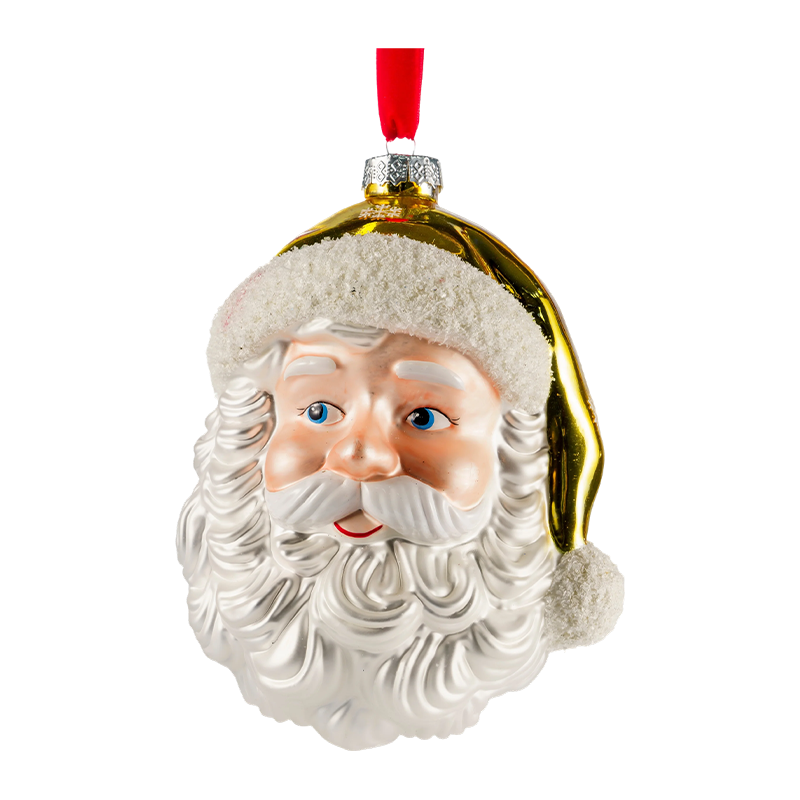 Ornamen Karakter Natal Kaca Tiup yang Dilukis dengan Tangan