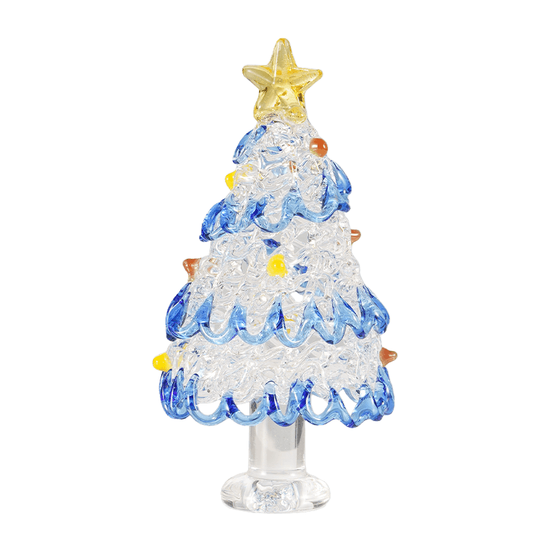Ornamen Desktop Pohon Natal Kaca Buatan Tangan