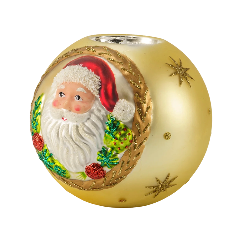 12*12 Tempat Lilin Kaca Timbul Santa Claus