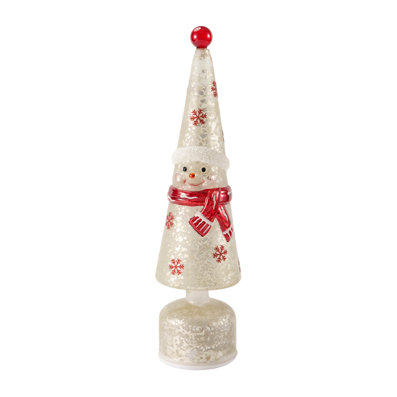 Dekorasi Menara LED Kristal Warna-warni / Lampu Meja Pohon Natal Manusia Salju