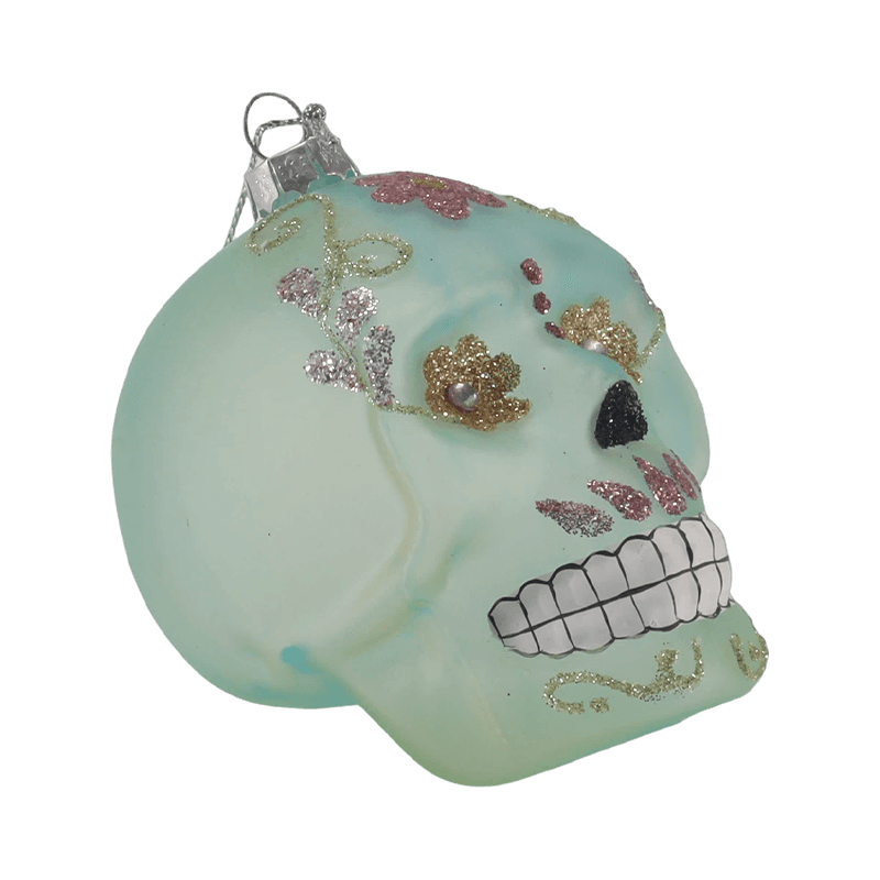 Dekorasi Tengkorak Warna-warni / Set Ornamen Kaca Tengkorak Gula