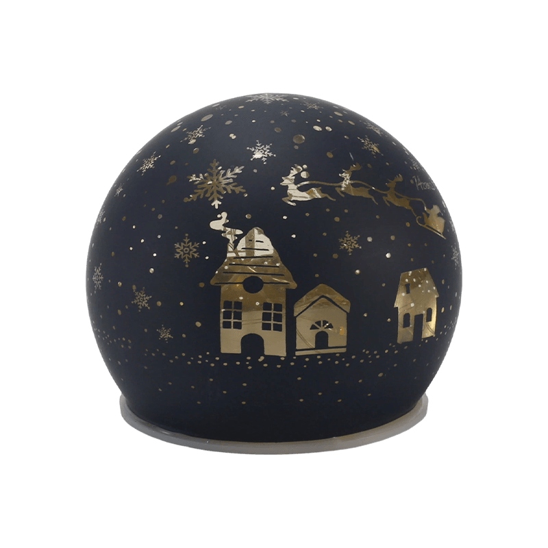 Lampu Bola Kaca yang Meriah (Warna-warni / Pohon Natal / Pemandangan Malam / Gaya Manusia Salju)