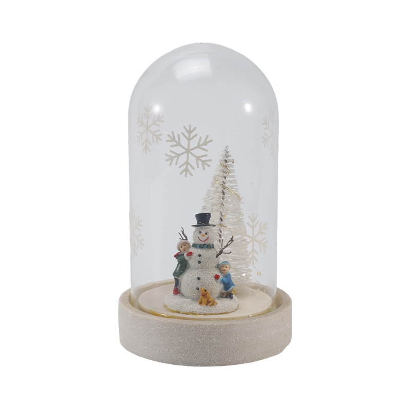Cloche Kaca & Lampu Botol yang Meriah (Pemandangan Manusia Salju/Pine Berry/Gaya Pohon Natal)
