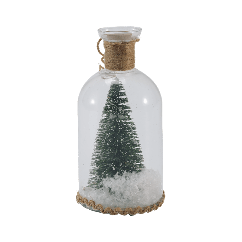 Cloche Kaca & Lampu Botol yang Meriah (Pemandangan Manusia Salju/Pine Berry/Gaya Pohon Natal)