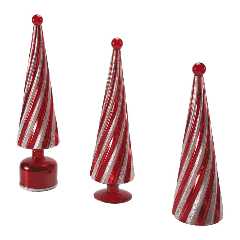 10*20 cm & 10*25cm & 10*30cm Pohon Natal Swirl Kaca Merkuri Antik