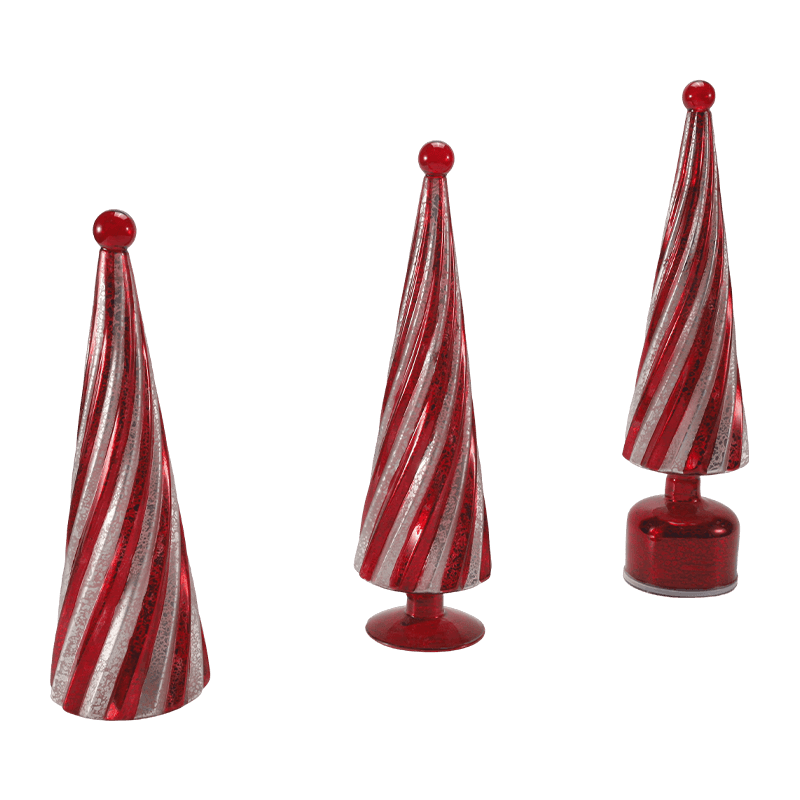 10*20 cm & 10*25cm & 10*30cm Pohon Natal Swirl Kaca Merkuri Antik