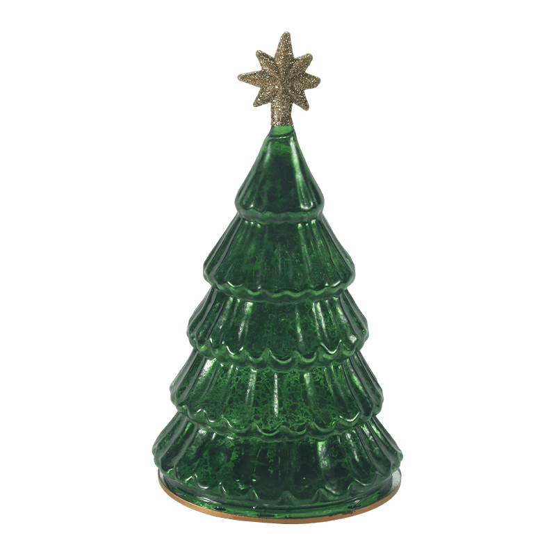 Lampu Pohon Natal Berlapis Kaca Merkuri Antik 10*20 cm