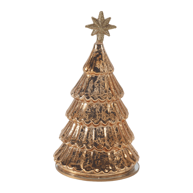 Lampu Pohon Natal Berlapis Kaca Merkuri Antik 10*20 cm