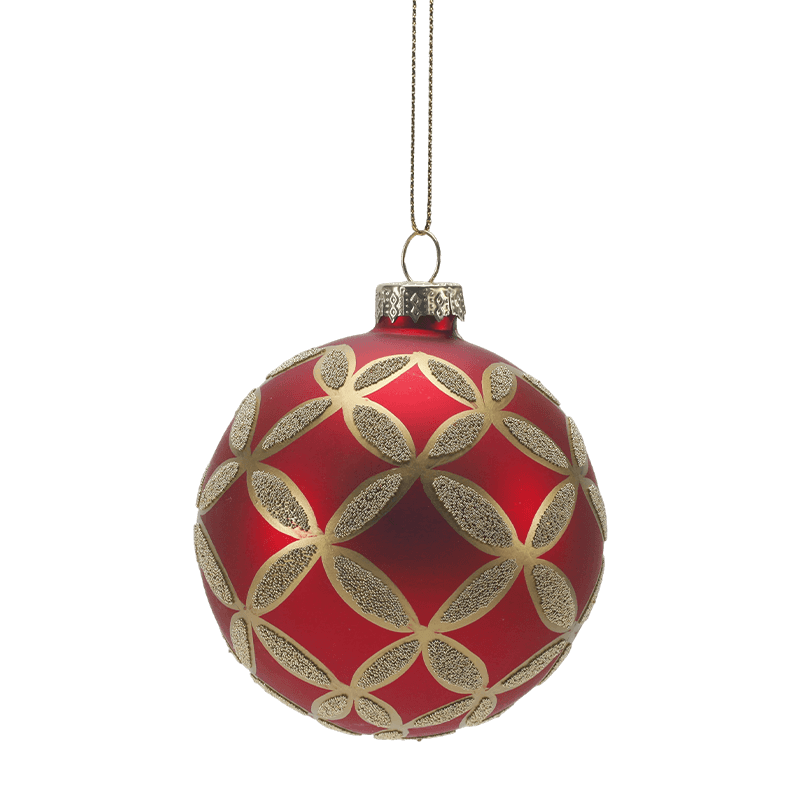 8*8*8 m Perhiasan Natal Kaca Berkilau yang Dilukis dengan Tangan