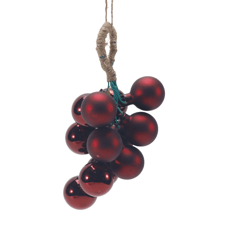 Ornamen Natal Kaca Cluster Anggur