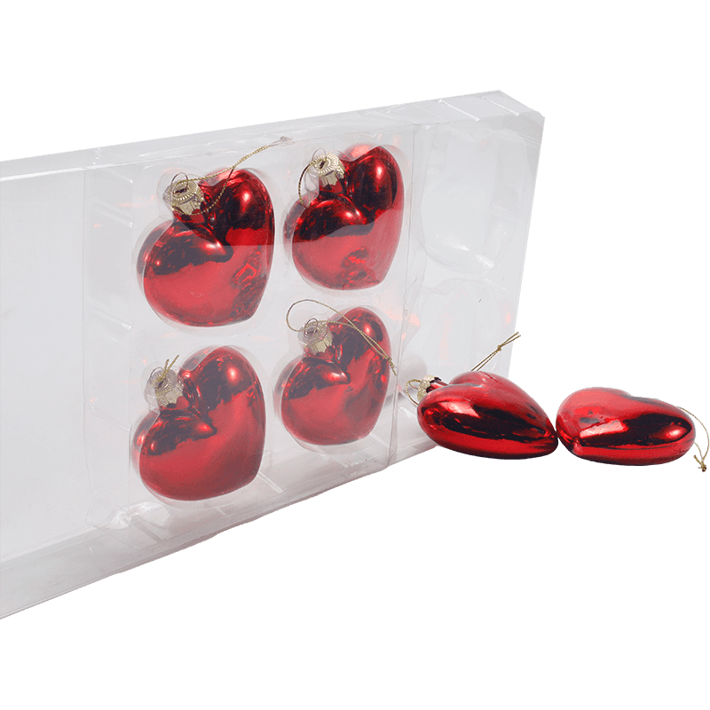 Ornamen Natal Hati Kaca Buatan Tangan