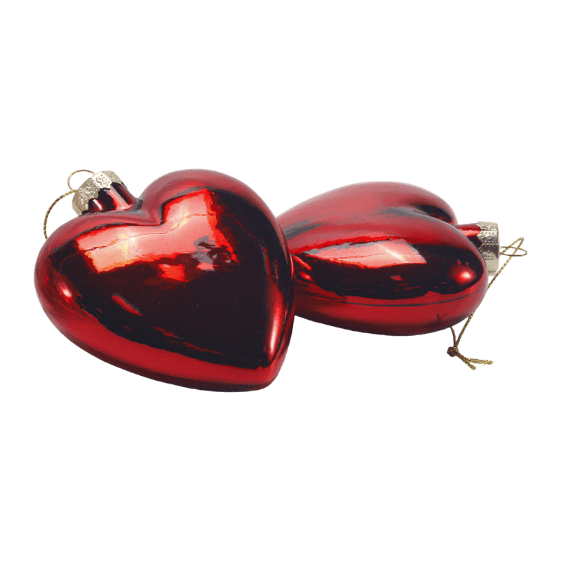 Ornamen Natal Hati Kaca Buatan Tangan