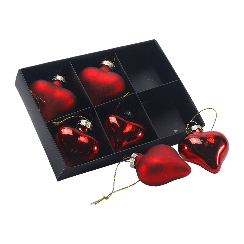 Ornamen Natal Hati Kaca Buatan Tangan