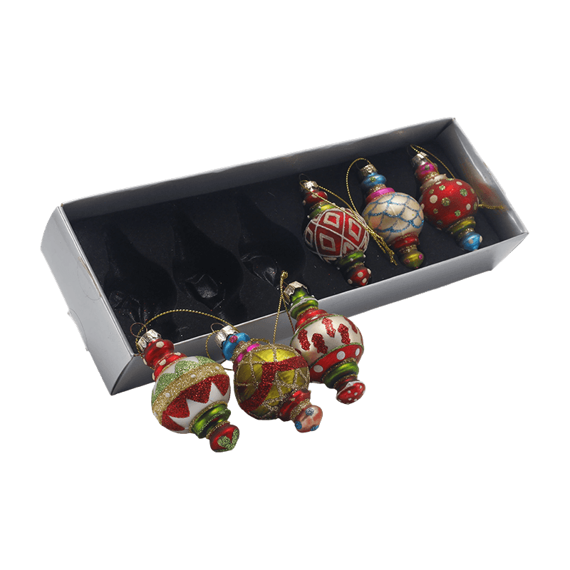Ornamen Natal Kaca Buatan Tangan