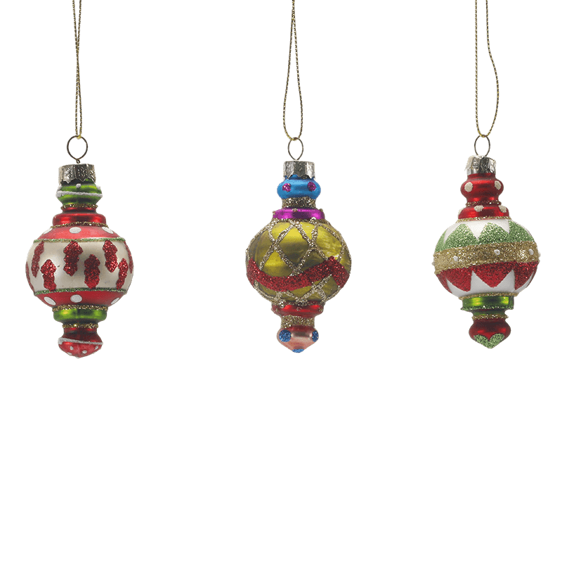 Ornamen Natal Kaca Buatan Tangan