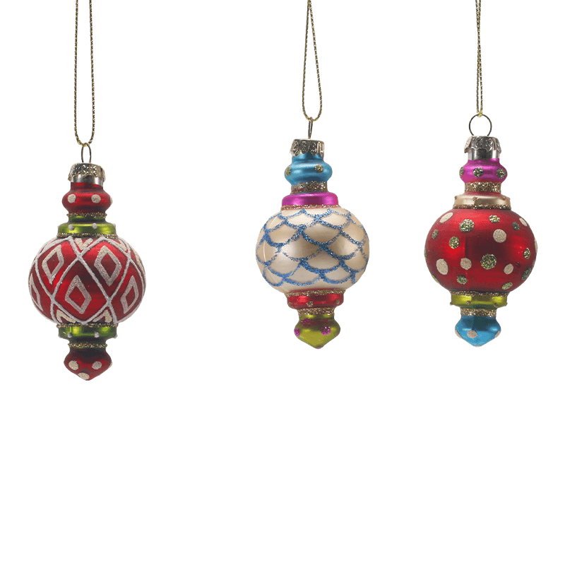 Ornamen Natal Kaca Buatan Tangan