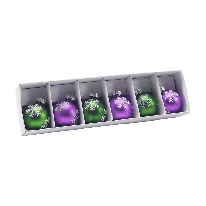 Set Ornamen Bola Natal Kaca Meriah