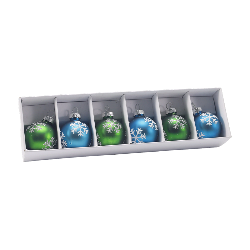 Set Ornamen Bola Natal Kaca Premium
