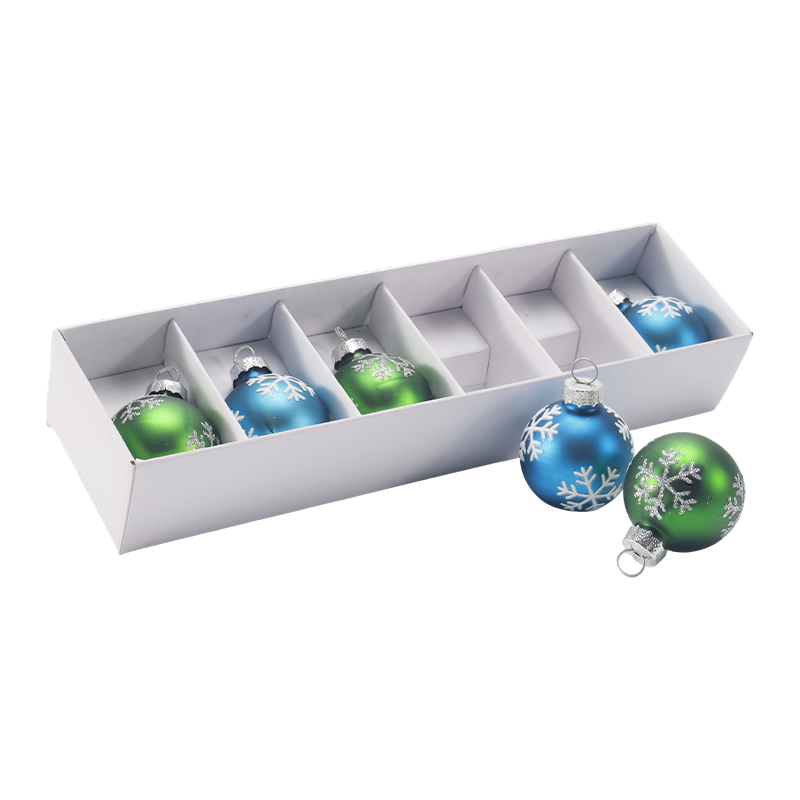Set Ornamen Bola Natal Kaca Premium
