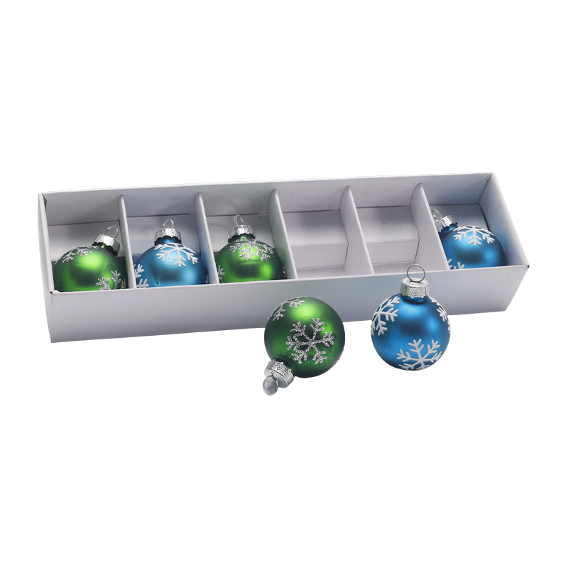 Set Ornamen Bola Natal Kaca Premium