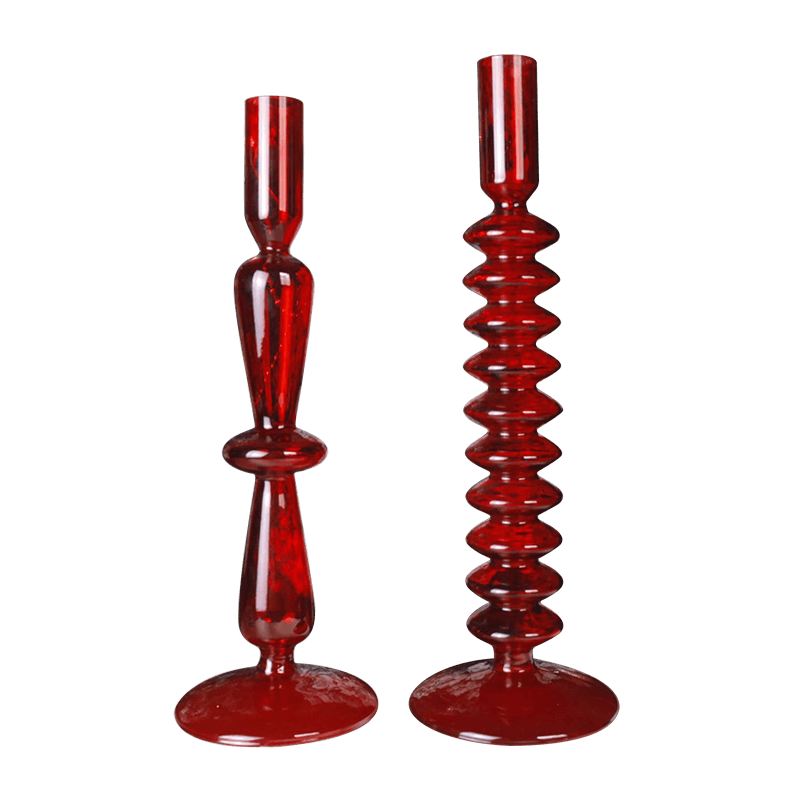Tempat Lilin Kaca Buatan Tangan 18Cm Dekorasi Meja Liburan
