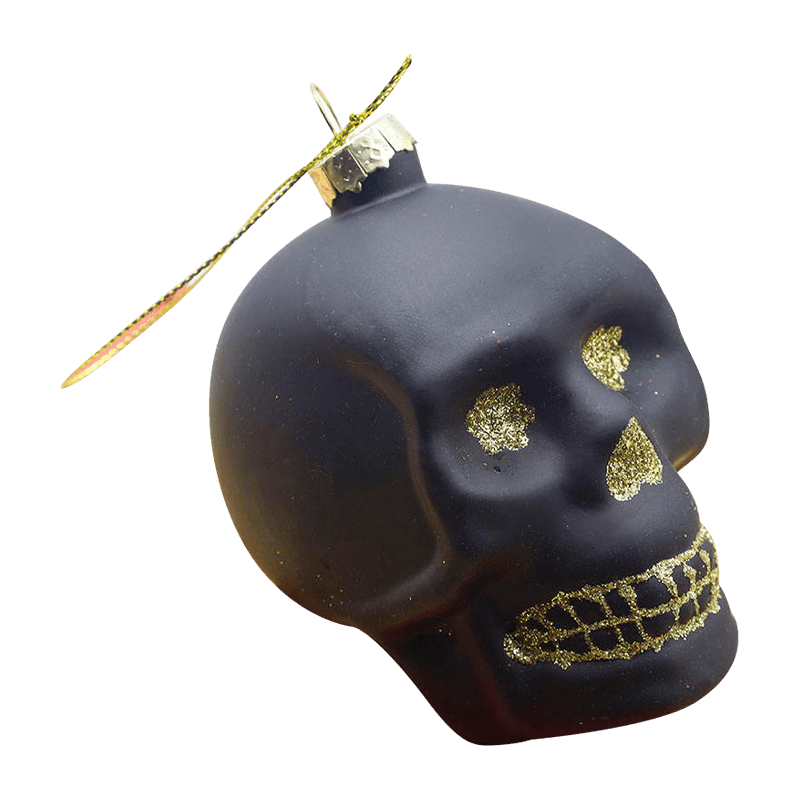 Set Ornamen Tengkorak Kaca Halloween 8*9cm