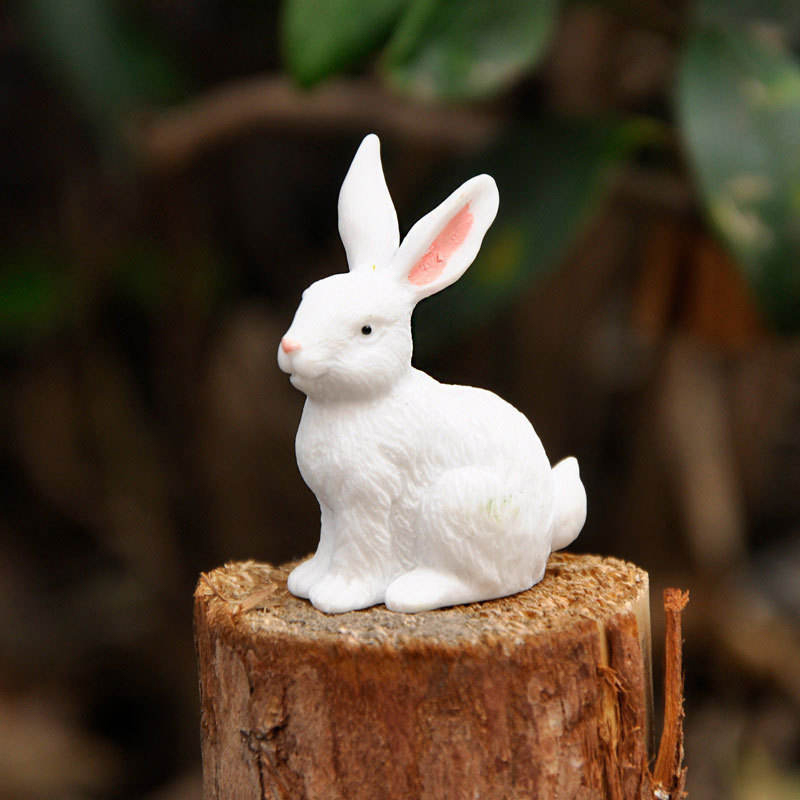 Set Dekorasi Patung Kelinci Paskah Resin 8Cm