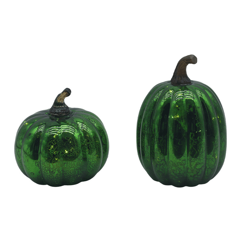Ornamen Meja Lampu Labu Kaca LED Halloween 12*15Cm