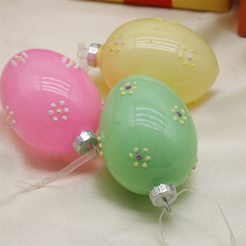 Set Dekorasi Telur Kaca Paskah 6*8cm