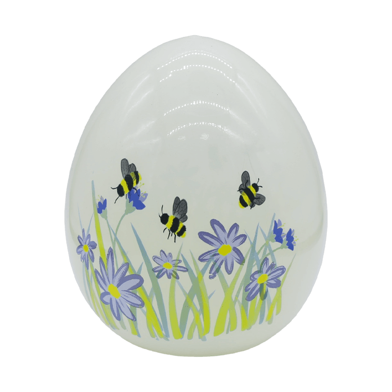 Ornamen Telur Kaca Lukisan Tangan Paskah LED 9*16cm