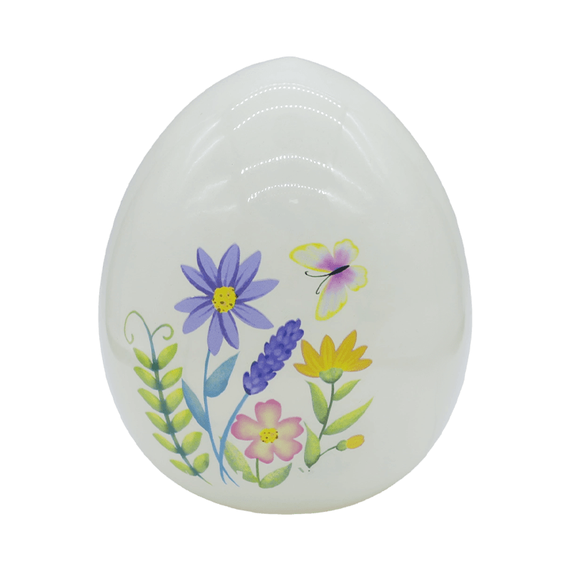 Ornamen Telur Kaca Lukisan Tangan Paskah LED 9*16cm
