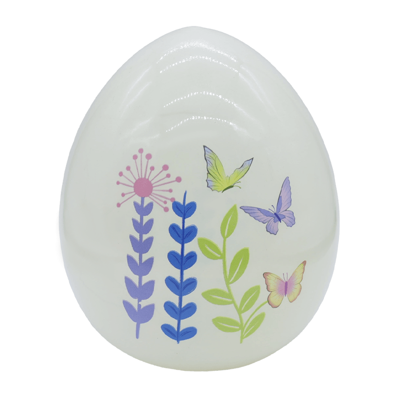 Ornamen Telur Kaca Lukisan Tangan Paskah LED 9*16cm