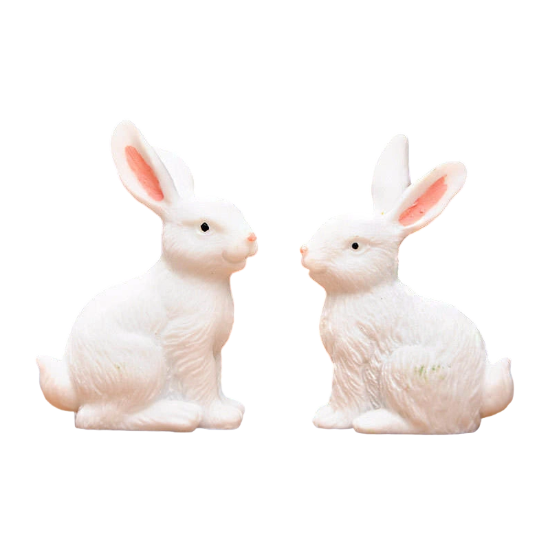 Set Dekorasi Patung Kelinci Paskah Resin 8Cm