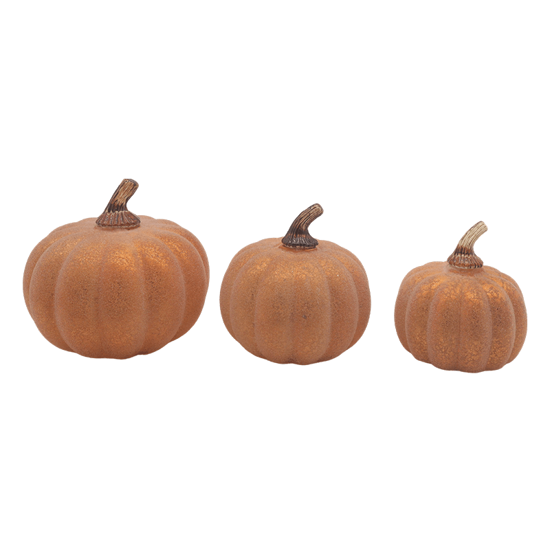 Ornamen Meja Lampu Labu Kaca LED Halloween 10*11.5Cm & 12*15Cm