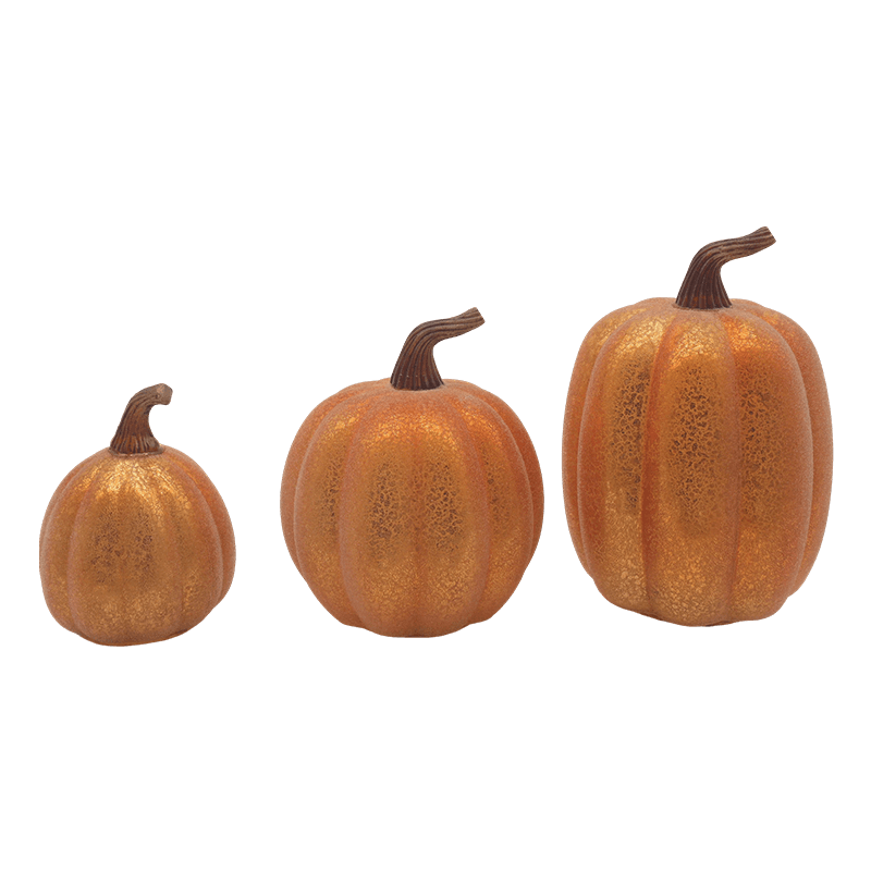 Ornamen Meja Lampu Labu Kaca LED Halloween 10*11.5Cm & 12*15Cm